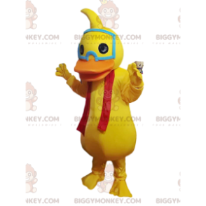 BIGGYMONKEY™ Mascot Costume Yellow Duck With Red Scarf –