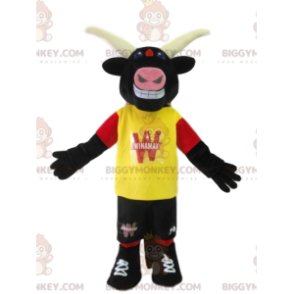 Kostým maskota Bull BIGGYMONKEY™ se žlutým trikotem. kostým býka - Krávy maskoti - BIGGYMONKEY_012756 - BiggyMonkey.com