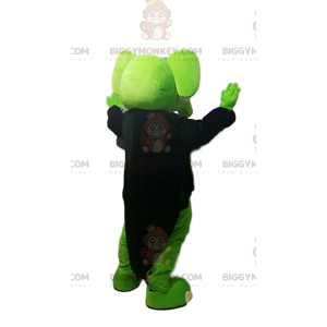 Green Elephant BIGGYMONKEY™ Mascot Costume with Black Tailcoat