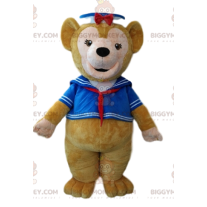 Kostým maskota medvěda hnědého BIGGYMONKEY™ v námořnickém