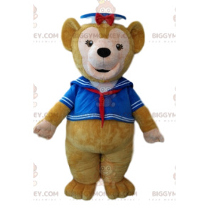  BIGGYMONKEY™ mascotte kostuum bruine beer beer in marine outfit - Bear mascotte - BIGGYMONKEY_012760 - BiggyMonkey.com