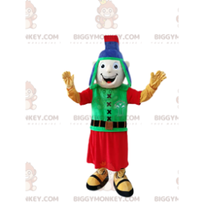 Disfraz de mascota BIGGYMONKEY™ de guerrero romano con su casco