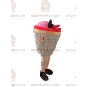 Kostým maskota BIGGYMONKEY™ růžového cupcake. košíček kostým - Jídlo maskot - BIGGYMONKEY_012767 - BiggyMonkey.com