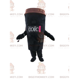 BIGGYMONKEY™ Traje de mascote de xícara de café preto para