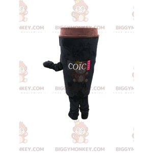 Costume de mascotte BIGGYMONKEY™ de tasse de café noire à