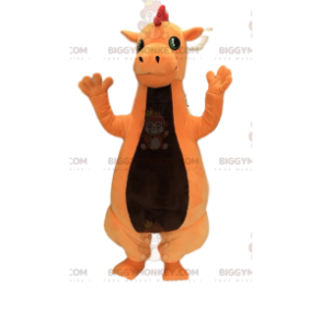 Vennlig oransje dinosaur BIGGYMONKEY™ maskotkostyme. dinosaur kostyme - Dinosaur-maskoter - BIGGYMONKEY_012774 - BiggyMonkey.com