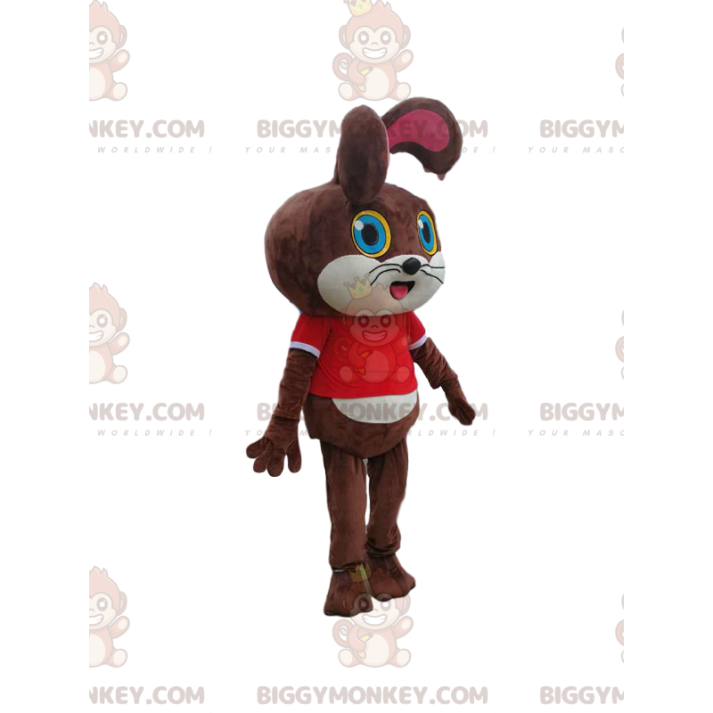 Fantasia de mascote de coelho marrom BIGGYMONKEY™ com camiseta