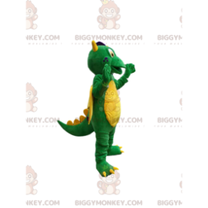 Costume de mascotte BIGGYMONKEY™ de dragon vert super comique.