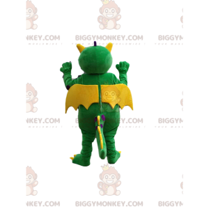 Super comical green dragon BIGGYMONKEY™ mascot costume. dragon