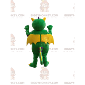 Super comical green dragon BIGGYMONKEY™ mascot costume. dragon