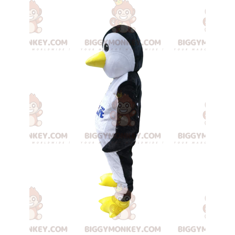 Costume de mascotte BIGGYMONKEY™ de pingouin noir et blanc avec Costume de mascotte BIGGYMONKEY™ de pingouin noir et blanc avec