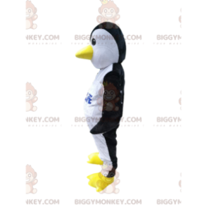 BIGGYMONKEY™ Mascot Costume Black and White Penguin with Yellow