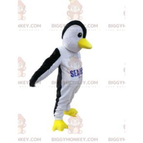 BIGGYMONKEY™ maskotkostyme Svart og hvit pingvin med gult nebb - Fiskemaskotter - BIGGYMONKEY_012783 - BiggyMonkey.com
