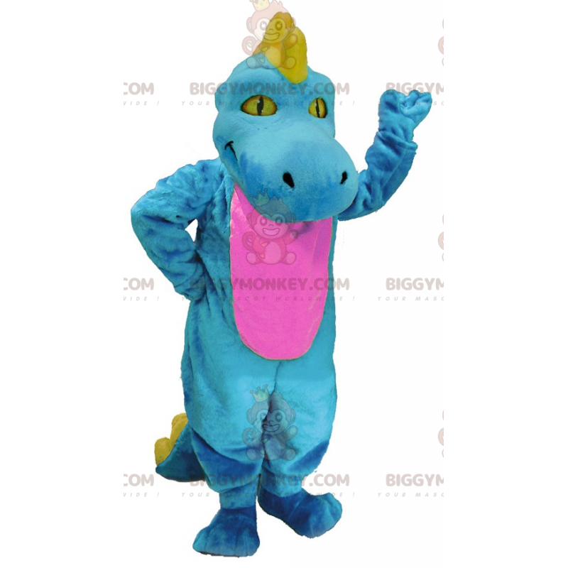 Blå Pink og Gul Dinosaur BIGGYMONKEY™ maskotkostume -