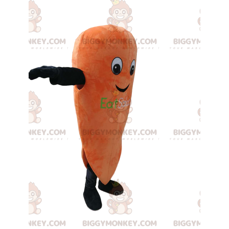 Supersöpö porkkana BIGGYMONKEY™ maskottiasu. porkkana-asu -