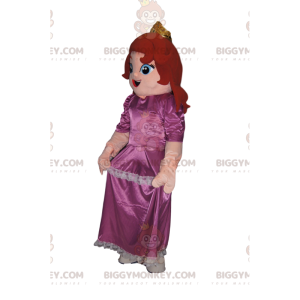 Prinsesse BIGGYMONKEY™ maskotkostume med pink kjole. Prinsesse