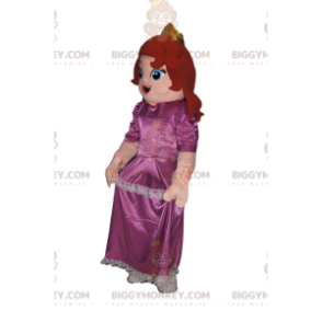 Prinsesse BIGGYMONKEY™ maskotkostume med pink kjole. Prinsesse