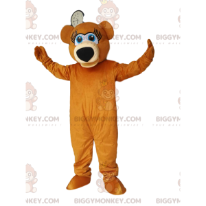 Super Happy Brown Bear BIGGYMONKEY™ Maskottchen-Kostüm. Kostüm