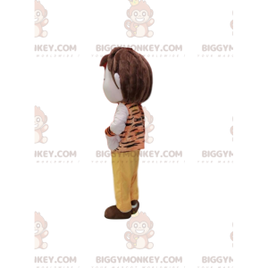 Chlapecký kostým maskota BIGGYMONKEY™ v prehistorickém stylu. –