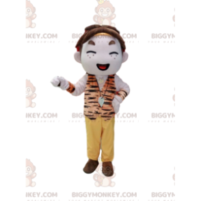 Boy's BIGGYMONKEY™ mascot costume with prehistoric style