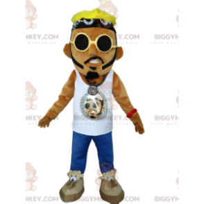 Urban Style Man BIGGYMONKEY™ mascottekostuum met zonnebril -