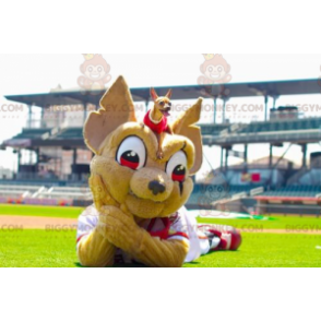 BIGGYMONKEY™ Mascot Costume of Brown Chiwawa in White and Red