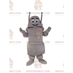 Smilende grå robot BIGGYMONKEY™ maskotkostume. robot kostume -