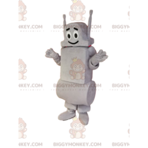 Smilende grå robot BIGGYMONKEY™ maskotkostume. robot kostume -