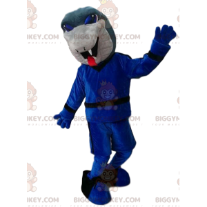 Costume de mascotte BIGGYMONKEY™ de serpent gris avec un