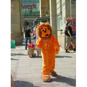 Cute and All Furry Orange and Brown Lion BIGGYMONKEY™ Mascot
