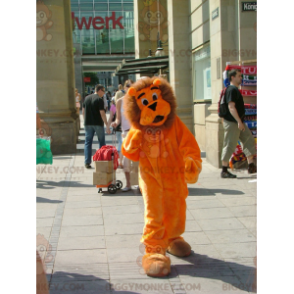 Söt och helt lurvig orange och brunt lejon BIGGYMONKEY™ maskotdräkt - Lion maskot - BIGGYMONKEY_01487 - BiggyMonkey.com