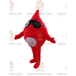 Blood Drop BIGGYMONKEY™ Mascot Costume with Sunglasses -