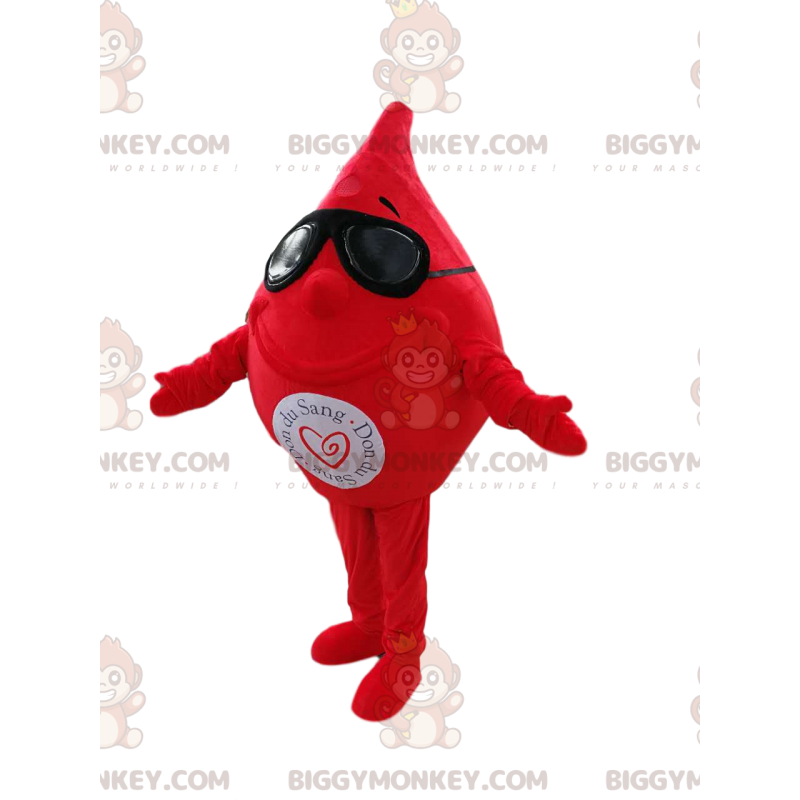 Blood Drop BIGGYMONKEY™ maskotkostume med solbriller - Blood Drop BIGGYMONKEY™ maskotkostume med solbriller -