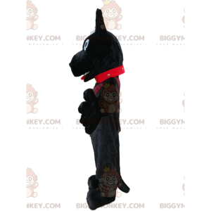 Schwarzer Hund BIGGYMONKEY™ Maskottchen-Kostüm mit Kappe im