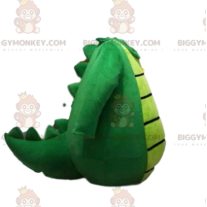 Cabeça de fantasia de mascote de dragão verde super divertido