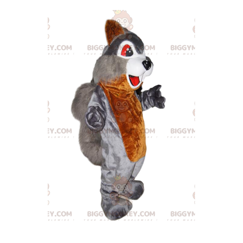 BIGGYMONKEY™ mascottekostuum van grijze en bruine eekhoorn, met BIGGYMONKEY™ mascottekostuum van grijze en bruine eekhoorn, met