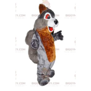 BIGGYMONKEY™ Maskottchenkostüm aus grauem und braunem