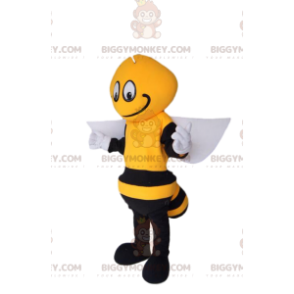 Costume de mascotte BIGGYMONKEY™ d'abeille noir et jaune, avec