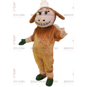 Bruin schaap BIGGYMONKEY™ mascottekostuum met schattige
