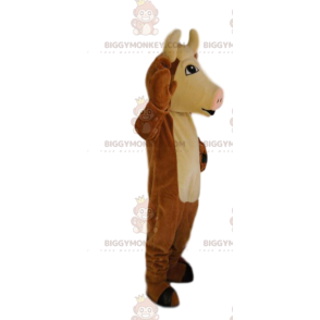Brown and Cream Cow BIGGYMONKEY™ Mascot Costume with Cute Pink Muzzle - Cow Mascots - BIGGYMONKEY_012835 - BiggyMonkey.com