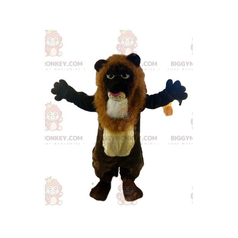 Costume de mascotte BIGGYMONKEY™ de lion marron, avec une Costume de mascotte BIGGYMONKEY™ de lion marron, avec une
