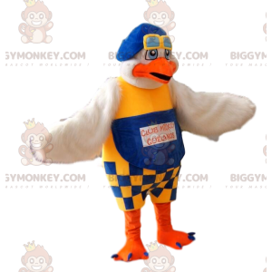 Στολή μασκότ Seagull BIGGYMONKEY™ με μπλε και κίτρινες φόρμες. - Μασκότ ψαριών - BIGGYMONKEY_012839 - BiggyMonkey.com
