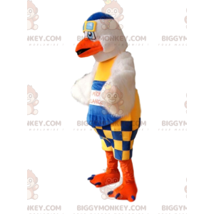 Kostium maskotki Seagull BIGGYMONKEY™ z niebieskim i żółtym