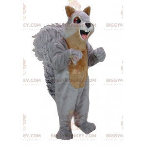 Traje de mascote de esquilo gigante cinza e marrom BIGGYMONKEY™