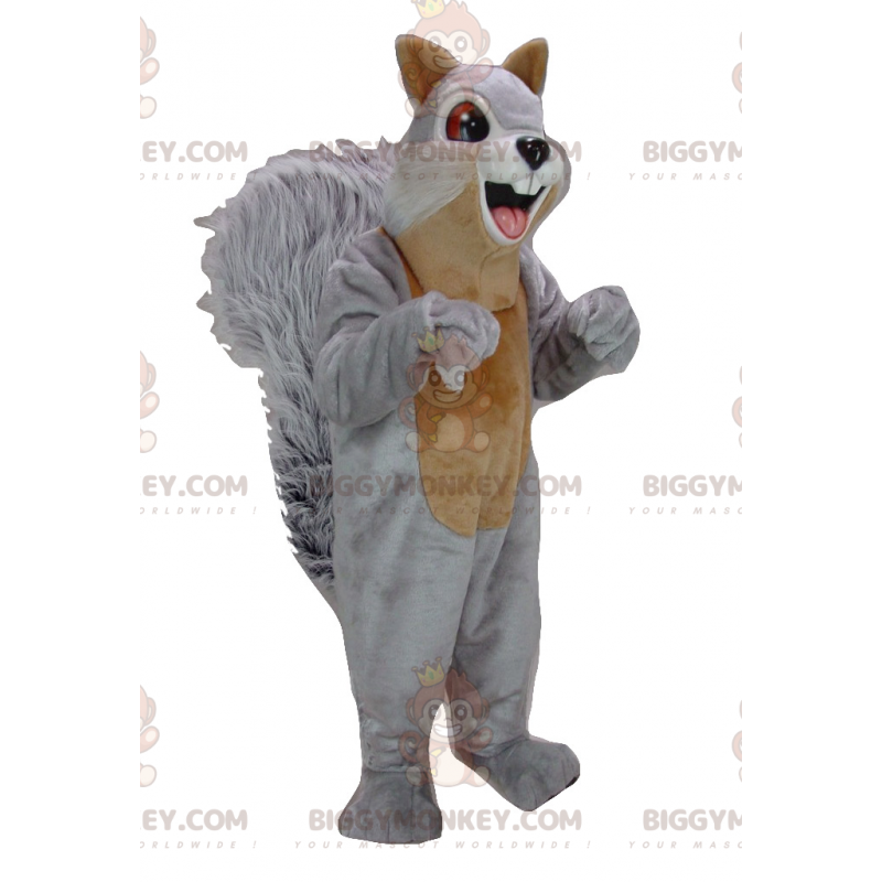 Costume da mascotte gigante grigio e marrone scoiattolo Costume da mascotte gigante grigio e marrone scoiattolo