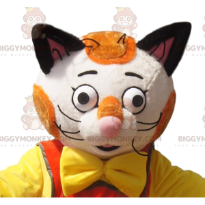 Kostium maskotki biało-rudy kot BIGGYMONKEY™ z brązowym