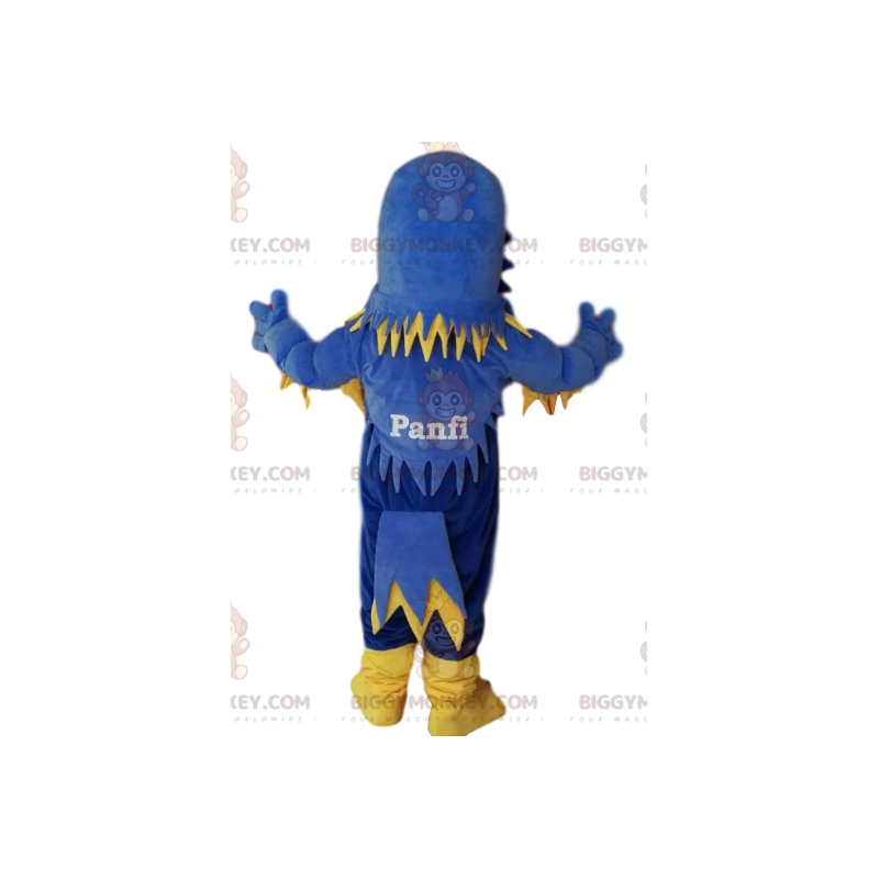 Blauwe en gele adelaar BIGGYMONKEY™ mascottekostuum, met Blauwe en gele adelaar BIGGYMONKEY™ mascottekostuum, met