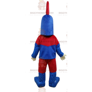 Kip BIGGYMONKEY™ mascotte kostuum blauw en rood sportkleding -