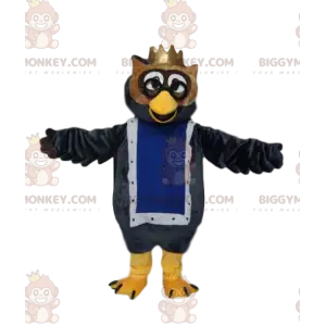 BIGGYMONKEY™ mascot costume of owls with a golden crown. Owls
