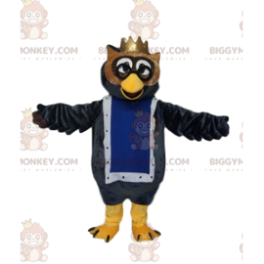 Στολή μασκότ BIGGYMONKEY™ με κουκουβάγιες με χρυσό στέμμα.
